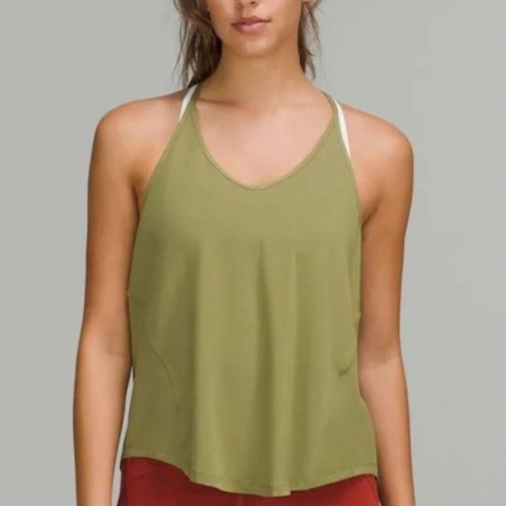 Lululemon l Modal-Silk Yoga Tank Top in Bronze Green - Size 4